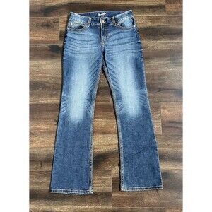 Wrangler Women Size 31/11x34 Blue Denim Retro Mae Mid Rise Bootcut Western Jeans